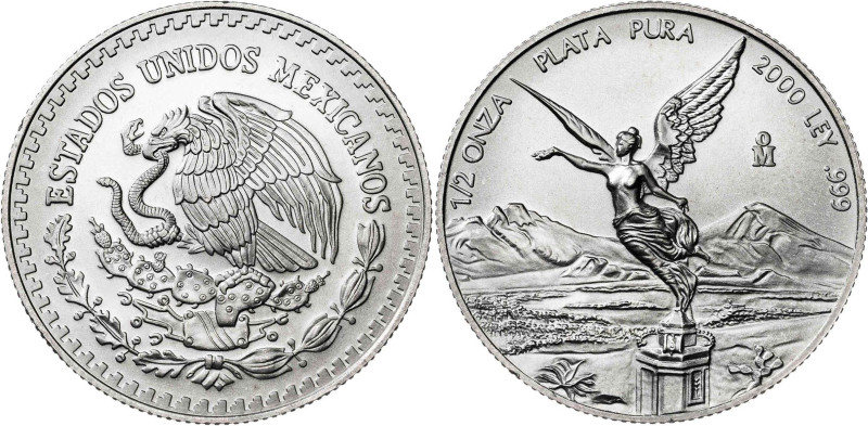 México. 2000. ‘ (México). 1/2 onza troy. (KM. 612). AG. 15,56 g. S/C.