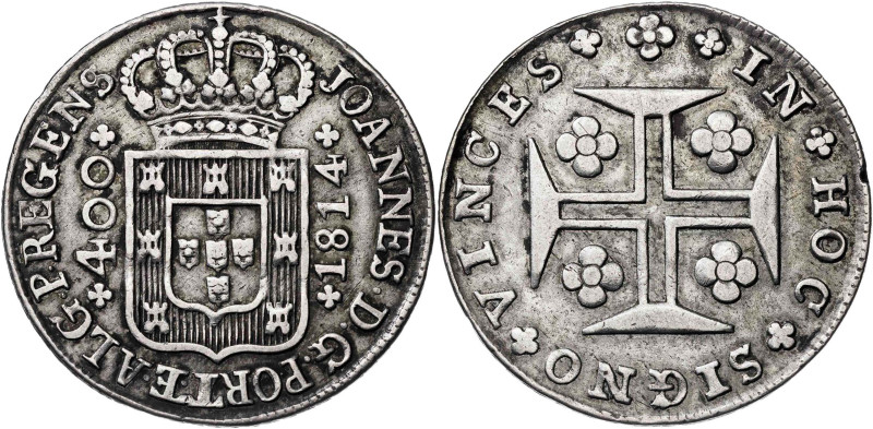 Portugal. 1814. Juan, Príncipe regente. 400 reis. (KM. 331). AG. 13,72 g. MBC+.