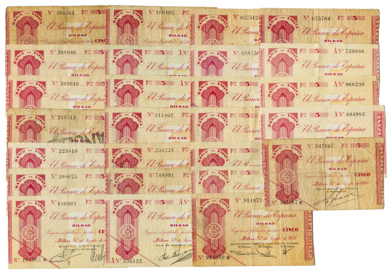 1936. Bilbao. 5 pesetas. (Ed. 368a, 368Aa, 368b, 368Ac, 368c, 368Af, 368f, 368Ab...