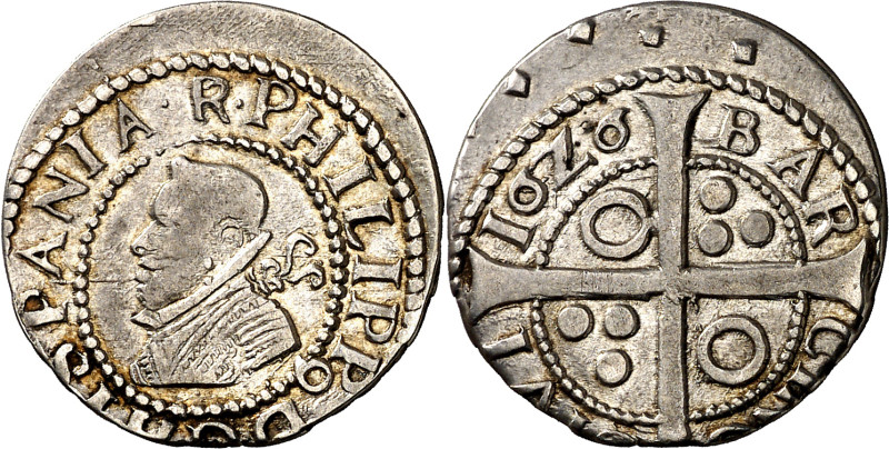 1626. Felipe IV. Barcelona. 1 croat. (AC. 658) (Cru.C.G. 4414). Descentrada. Par...