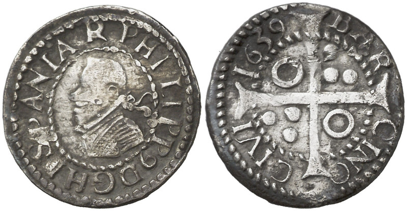 1639. Felipe IV. Barcelona. 1 croat. (AC. 665) (Cru.C.G. 4414j). Escasa. 2,85 g....