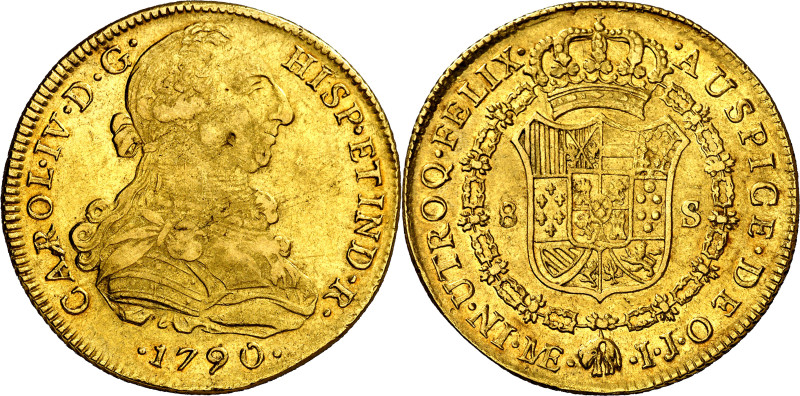 1790. Carlos IV. Lima. IJ. 8 escudos. (AC. 1589) (Cal.Onza 979). Busto de Carlos...