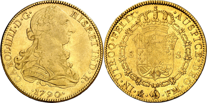 1790. Carlos IV. México. FM. 8 escudos. (AC. 1629) (Cal.Onza 1017). Busto de Car...