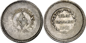 1823. Fernando VII. Mallorca. 5 pesetas. (AC. 1302). ... REY D. ESPAN. E YND. 27,09 g. MBC.