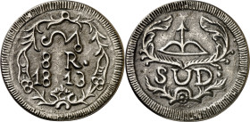 1813. Fernando VII. Morelos. 8 reales. (AC. 1352). Plata fundida. Rara. 21,20 g. MBC+.