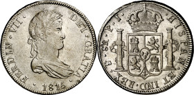 1815. Fernando VII. Potosí. PJ. 8 reales. (AC. 1379). 26,75 g. MBC+.