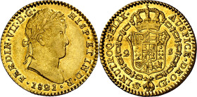 1821. Fernando VII. Sevilla. CJ. 2 escudos. (AC. 1679). 6,79 g. EBC-/EBC.