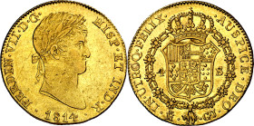 1814. Fernando VII. Madrid. GJ. 4 escudos. (AC. 1709). Golpecito en canto. 13,44 g. MBC+/EBC-.