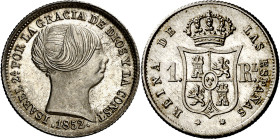 1852. Isabel II. Madrid. 1 real. (AC. 302). Bella. 1,30 g. S/C-.