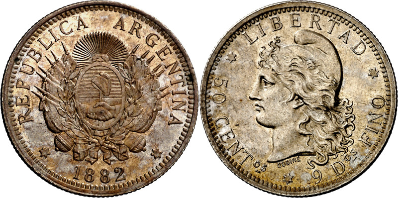 Argentina. 1882. 50 centavos. (KM 28). Bella. AG. 12,47 g. S/C-. 

Argentina. ...