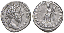 Marco Aurelio (161-168) Denario - Testa laureata a d. - R/ La Pace stante a s. - RIC 369 AG (g 3,45)