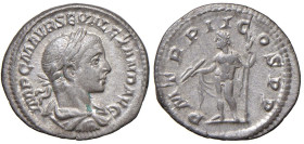 Alessandro Severo (222-235) Denario - Busto laureato a d. - R/ Giove stante a s. - RIC 19 AG (g 2,81)