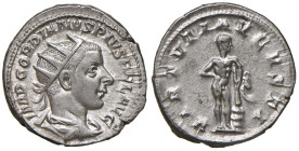 Gordiano III (238-244) Antoniniano - Busto radiato a d. - R/ Ercole stante a d. - RIC 95 AG (g 5,10)