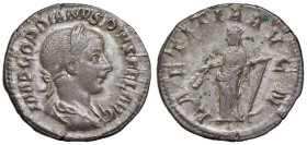 Gordiano III (238-244) Denario - Busto laureato a d. - R/ La Letizia stante a a s. - RIC 113 AG (g 3,00)