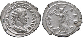 Filippo I (244-249) Antoniniano - Busto radiato a d. - R/ La Vittoria andante a s. - RIC 51 AG (g 3,74) Screpolatura al R/, di tondello ampio e ben ce...