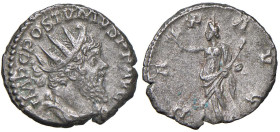 Postumo (260-268) Antoniniano (Colonia) Busto radiato a d. - R/ La Pace stante a s. - RIC 318 MI (g 3,67)