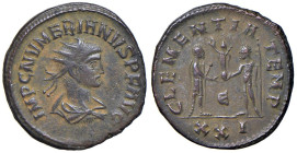 Numeriano (282-283) Antoniniano /Kyzicus) Busto radiato a d. - R/ L'imperatore e Giove stanti - RIC 463 AE (g 4,53)