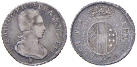 FIRENZE Ferdinando III (1790-1801) Mezzo Paolo 1792 - MIR 409 AG (g 1,30) R Con cartellino da vecchia raccolta