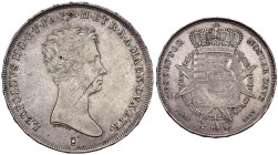 FIRENZE Leopoldo II (1824-1859) Francescone 1833 - MIR 448/1 (indicato R/4) AG (g 27,23) RRRR Striature di conio al D/. Il 1833 è il più raro tra i se...