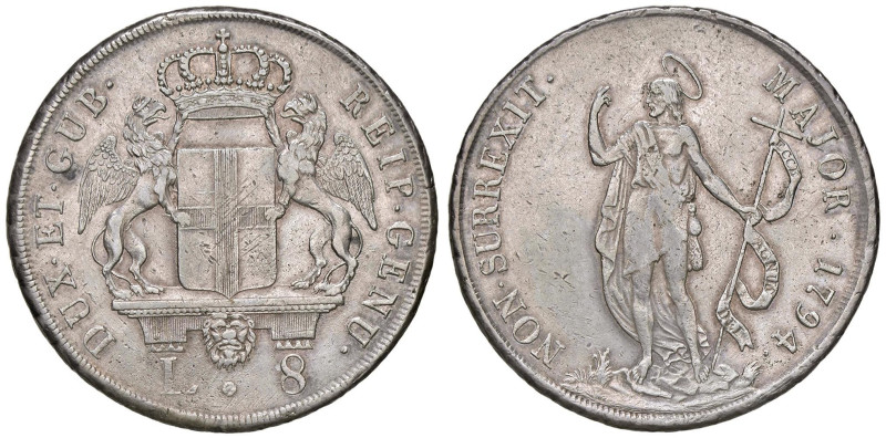 GENOVA Dogi biennali (1637-1797) 8 Lire 1794 - MIR 309/2 AG (g 33,31)

Status:...