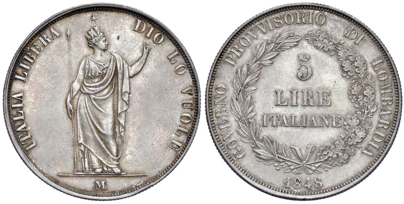 MILANO Governo provvisorio (1848) 5 Lire 1848 - Gig. 3 AG (g 24,99)

Status: B...