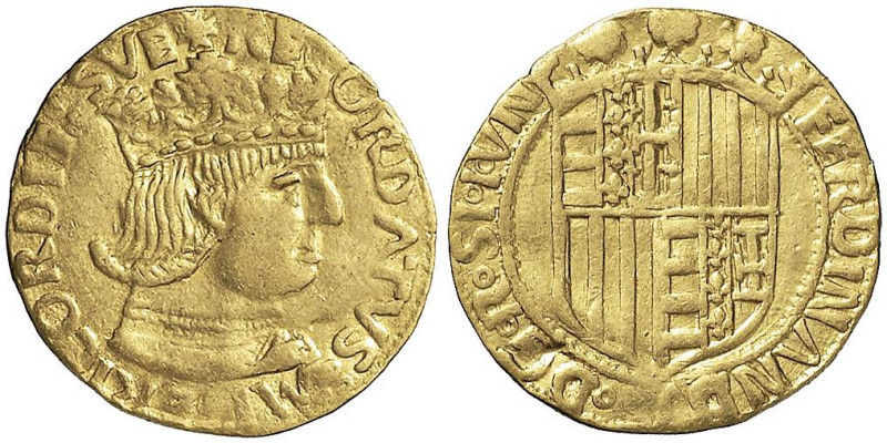 NAPOLI Ferdinando I (1458-1494) Ducato - MIR 64 AU (g 3,44) RR Modesta ondulazio...