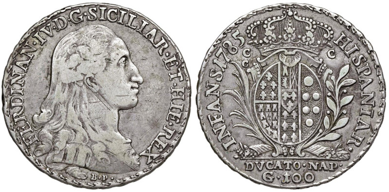 NAPOLI Ferdinando IV (1759-1799) Ducato 1785 BP - Nomisma 1785 AG (g 22,50)

S...