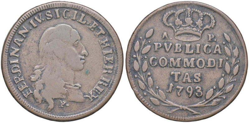 NAPOLI Ferdinando IV (1759-1799) 3 Tornesi 1793 - Nomisma 545 CU (g 9,93) RR

...