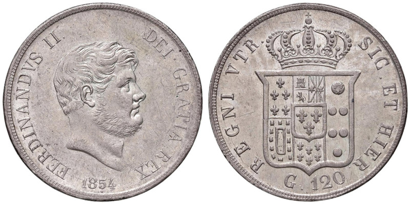 NAPOLI Ferdinando II (1830-1859) Piastra 1854 - Magliocca 564 AG (g 27,59)

St...