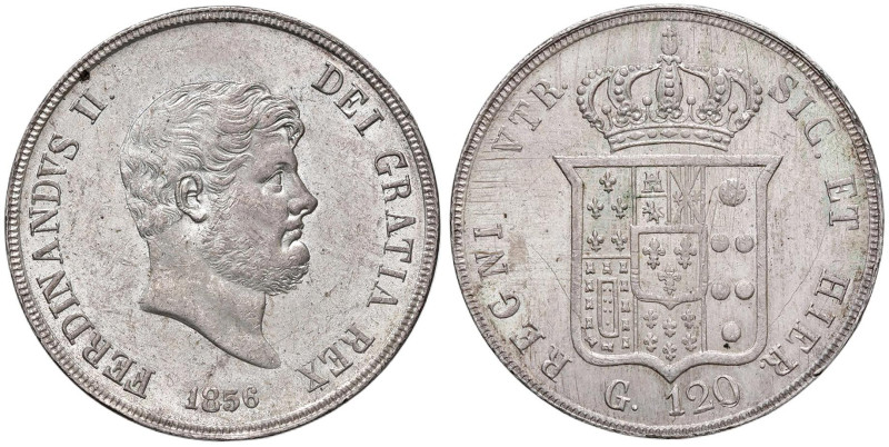 NAPOLI Ferdinando II (1830-1859) Piastra 1856 - Magliocca 566 AG (g 27,51)

St...