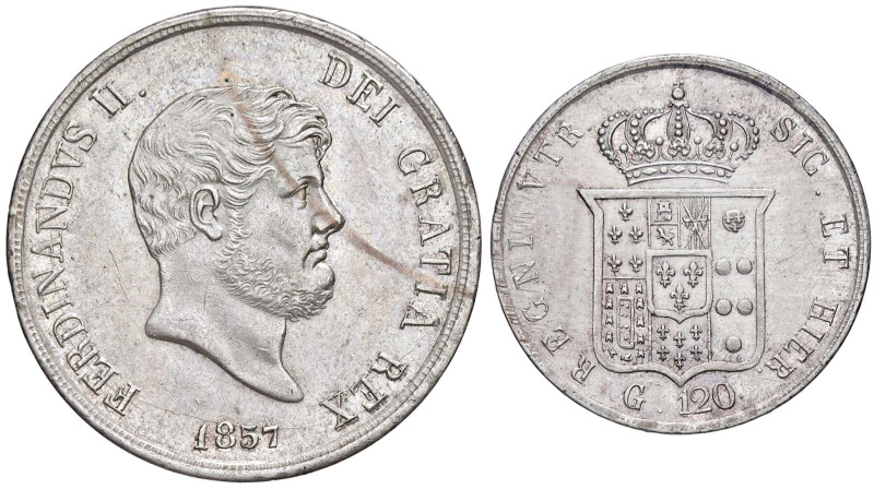 NAPOLI Ferdinando II (1830-1859) Piastra 1857 - Nomisma 968 AG (g 27,48)

Stat...