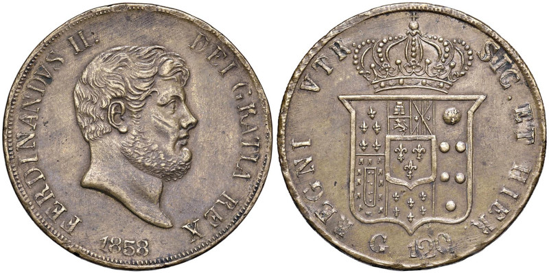 NAPOLI Ferdinando II (1830-1859) Piastra 1858 - Lega (?) (g 24,20) Interessante ...