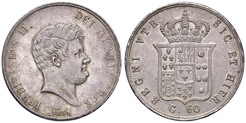 NAPOLI Ferdinando II (1830-1859) Mezza piastra 1859 - Magliocca 595 AG (g 13,84)...