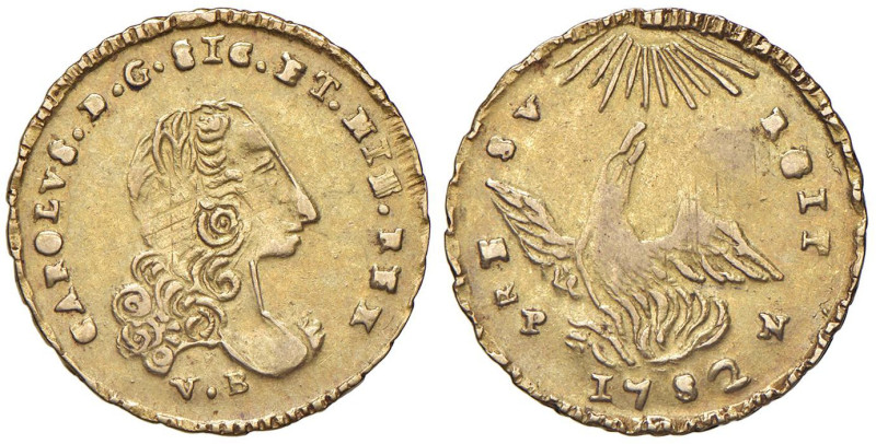 PALERMO Carlo di Borbone (1734-1759) Oncia d'oro 1752 - Serio 189 AU (g 4,41)
...