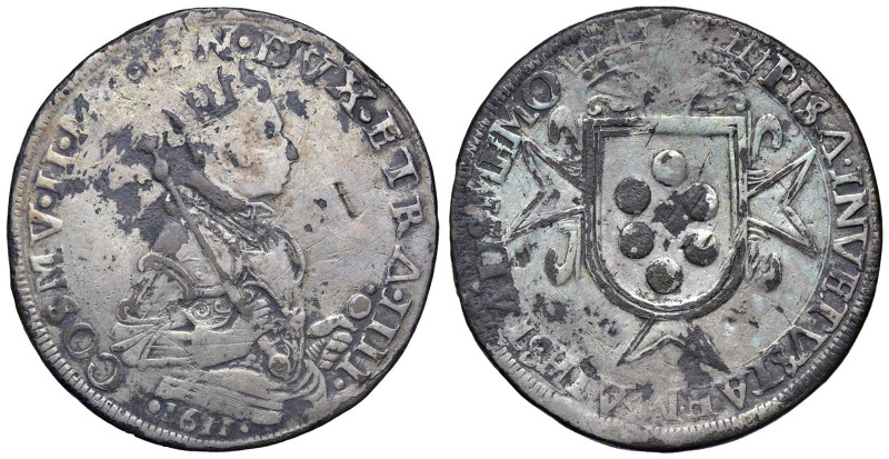 PISA Cosimo II (1608-1620) Tallero 1611 - MI (g 21,18) Interessante falso d'epoc...