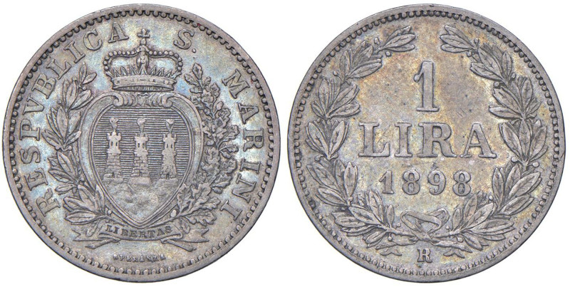 SAN MARINO Lira 1898 - Gig. 27 AG (g 5,00) R Splendida patina

Status: BB