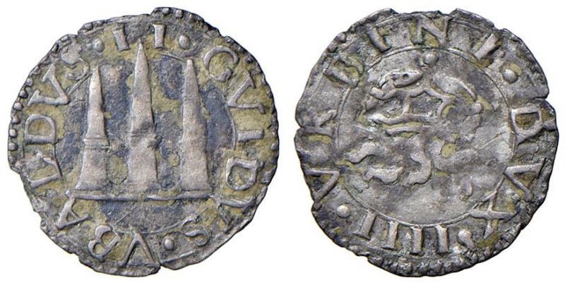 URBINO Guidobaldo II della Rovere (1538-1574) Soldo - Cav. 127 AG (g 0,30) Con c...