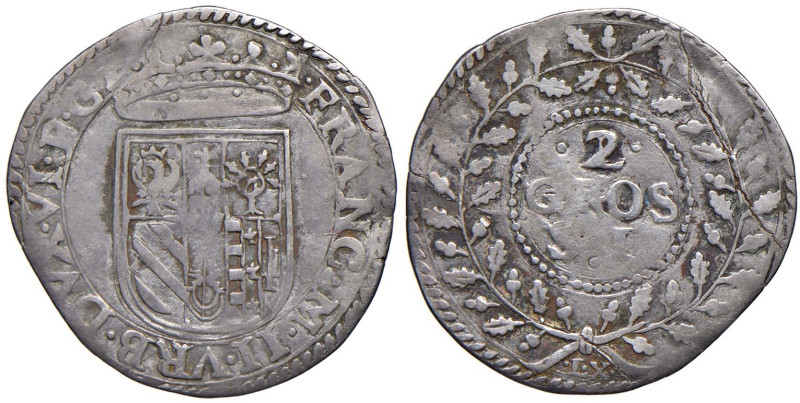 URBINO Francesco Maria II (1574-1624) 2 Grossi - Cavicchi 215 AG (g 2,28) Frattu...