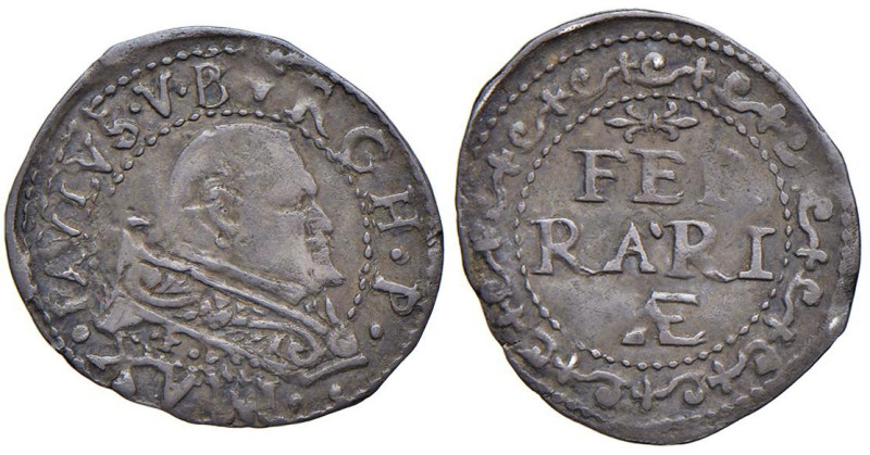 Paolo V (1605-1621) Ferrara - Mezzo grosso - MIR 1609/1 AG (g 0,75)

Status: B...