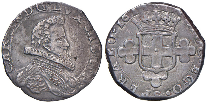 Carlo Emanuele I (1580-1630) 2 Fiorini 1611 - MIR 645d AG/MI (g 6,12) R

Statu...