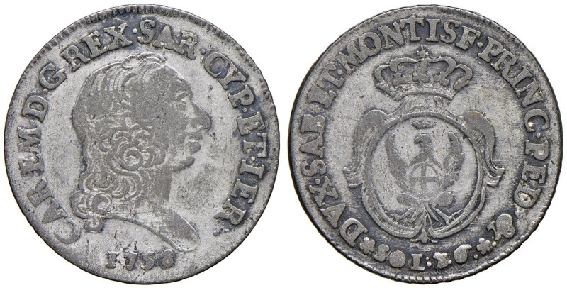 Carlo Emanuele III (1755-1773) 7,6 soldi 1758 - Nomisma 202 MI (g 4,34) NC

St...