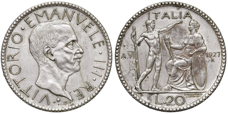 Vittorio Emanuele III (1900-1946) 20 Lire 1927 A. VI - Nomisma 1084 AG

Status...