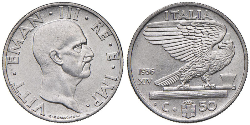 Vittorio Emanuele III (1900-1946) 50 Centesimi 1936 - Nomisma 1253 NI R

Statu...