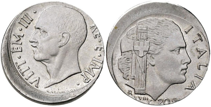 Vittorio Emanuele III (1900-1946) 20 Centesimi 194 (?) - AC Esemplare decentrato...