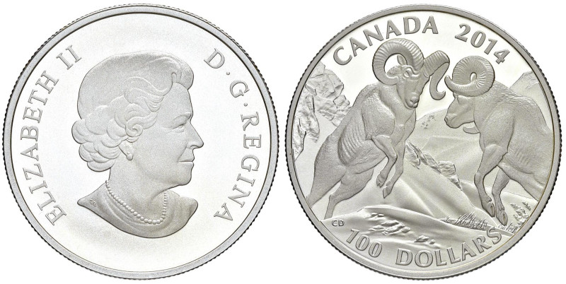 CANADA 100 Dollari 2014 Grizzly - AG - Peso di una oncia In astuccio originale
...