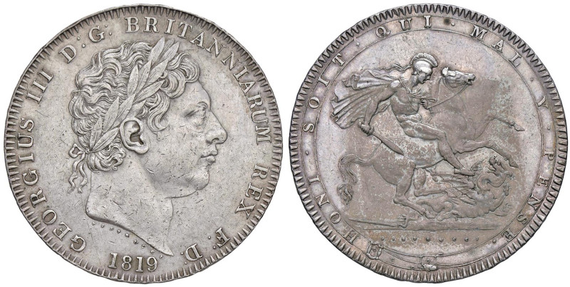 INGHILTERRA Giorgio III (1760-1820) Corona 1821 LIX - KM 675 AG (g 28,17)

Sta...