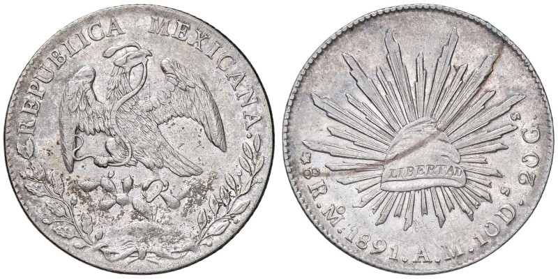 MESSICO 8 Reales 1891 Mo AM - KM 377 AG (g 27,05)

Status: BB-SPL