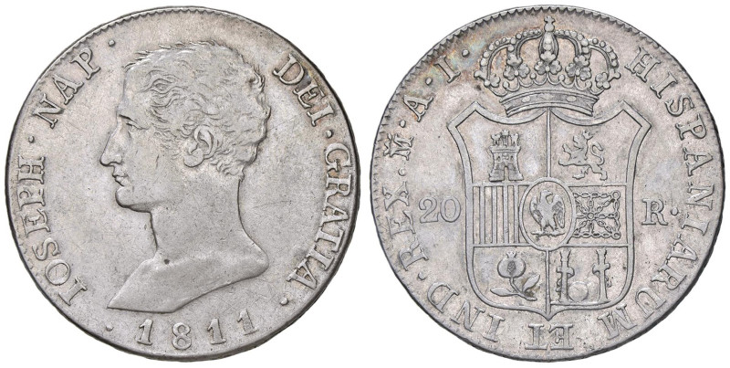 SPAGNA Giuseppe Napoleone (1808-1814) 20 Reales 1811 AI - KM 551 AG (g 26,69)
...