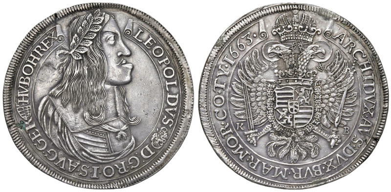 UNGHERIA Leopoldo I (1657-1705) Tallero 1663 - KM 178.2; Dav. 3257 AG (g 28,43) ...