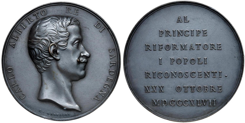 SAVOIA Carlo Alberto (1831-1849) Medaglia 1847 popolo riconoscente 30 ottobre 18...